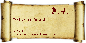 Mojszin Anett névjegykártya