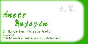 anett mojszin business card